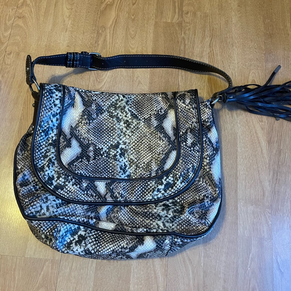 Snake skin print bag